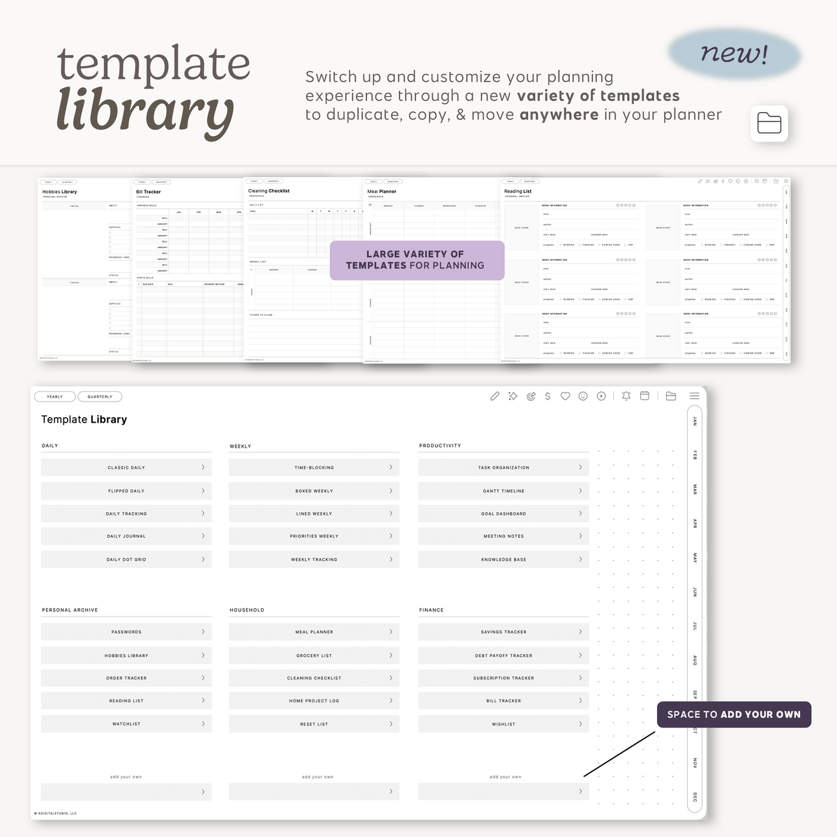 Cyberry 2027 Digital Planner in Landscape (Light Mode) KDigitalStudio