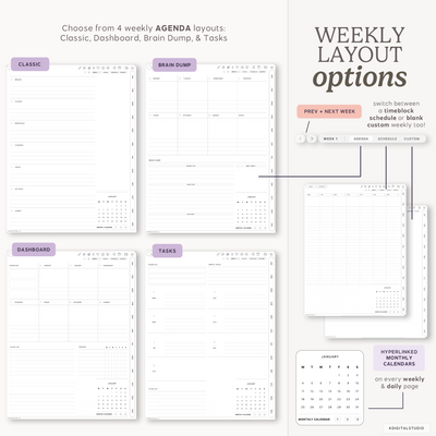 Cyberry 2027 Digital Planner in Portrait (Light Mode) KDigitalStudio