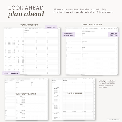 Cyberry 2027 Digital Planner in Portrait (Light Mode) KDigitalStudio
