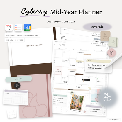 the cyberry mid-year digital planner is the best digital planner