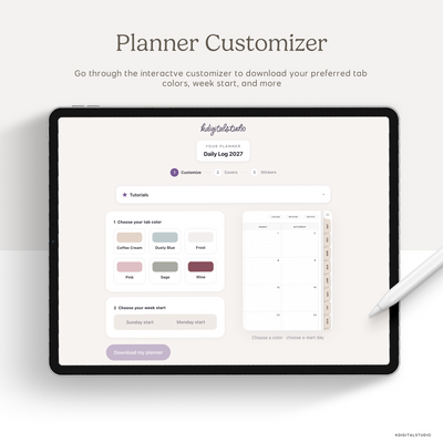 2027 Daily Log Planner KDigitalStudio
