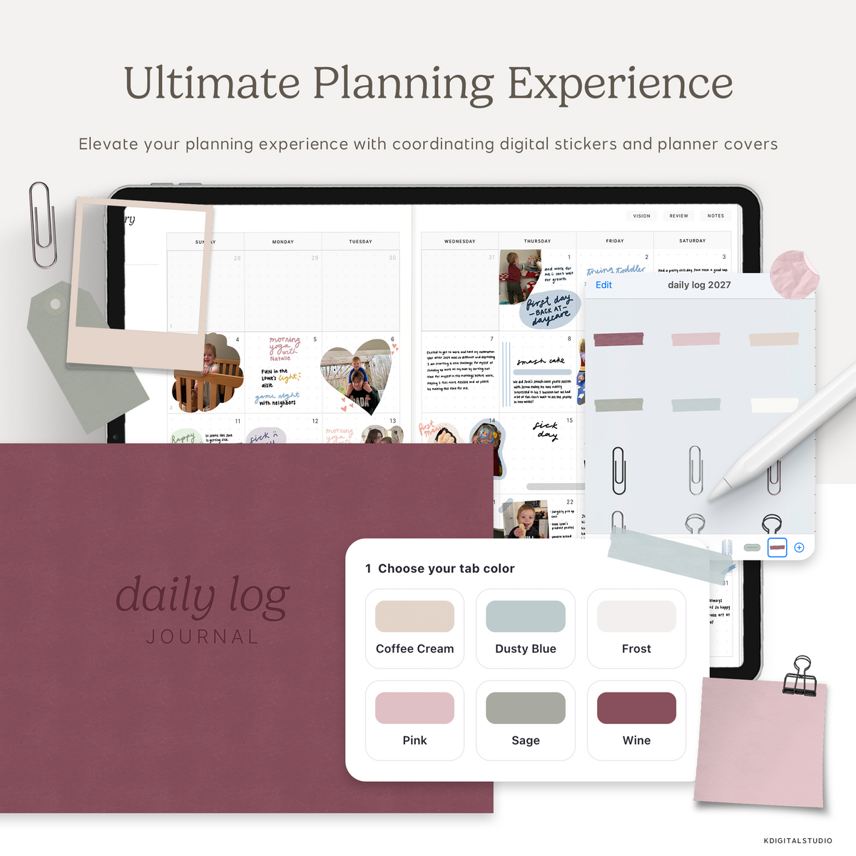 2027 Daily Log Planner KDigitalStudio