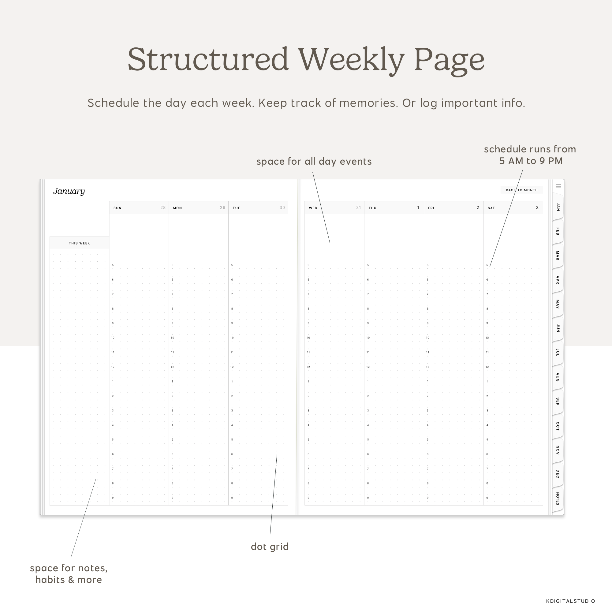 2026 Daily Log Planner