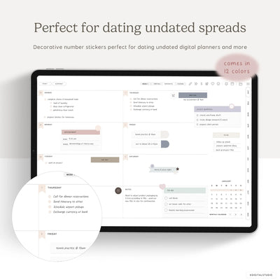 Date Dots (Morandi) Digital Stickers KDigitalStudio