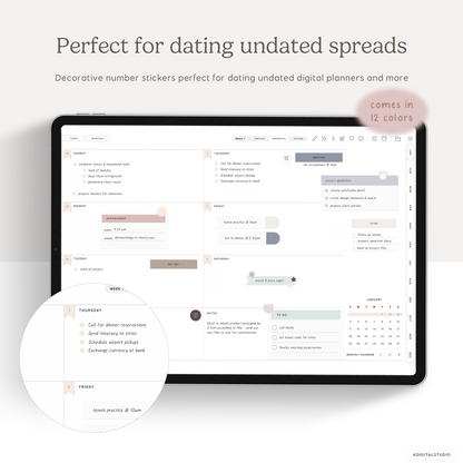 Date Dots (Morandi) Digital Stickers