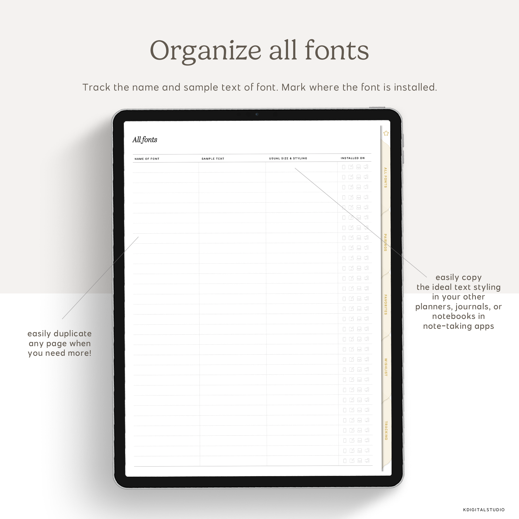 Digital Font Organizer