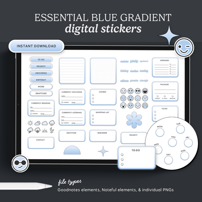 Essential Blue Gradient Stickers KDigitalStudio