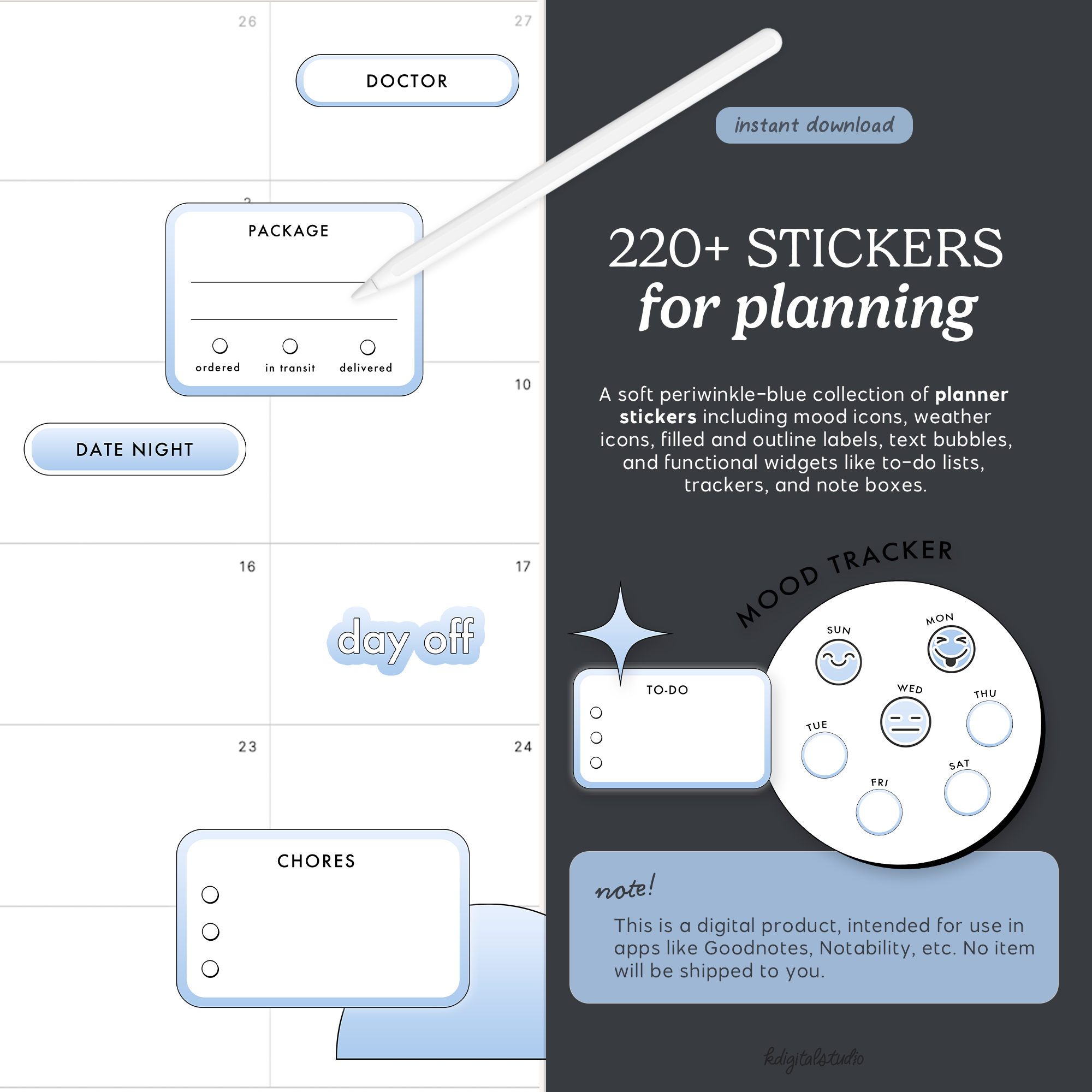 Essential Blue Gradient Stickers KDigitalStudio