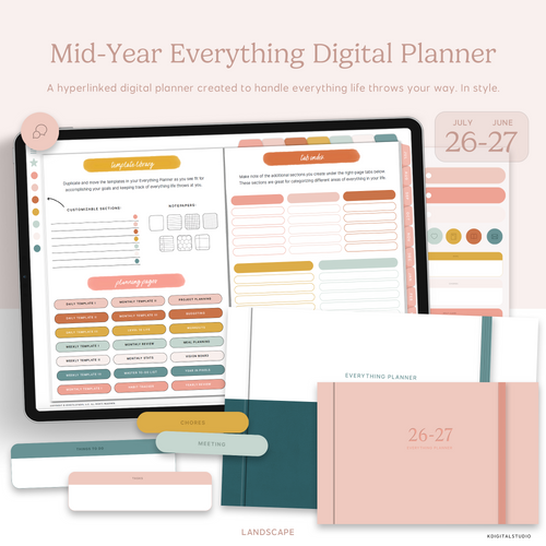 Mid-Year Everything Planner in Landscape (2026-2027)