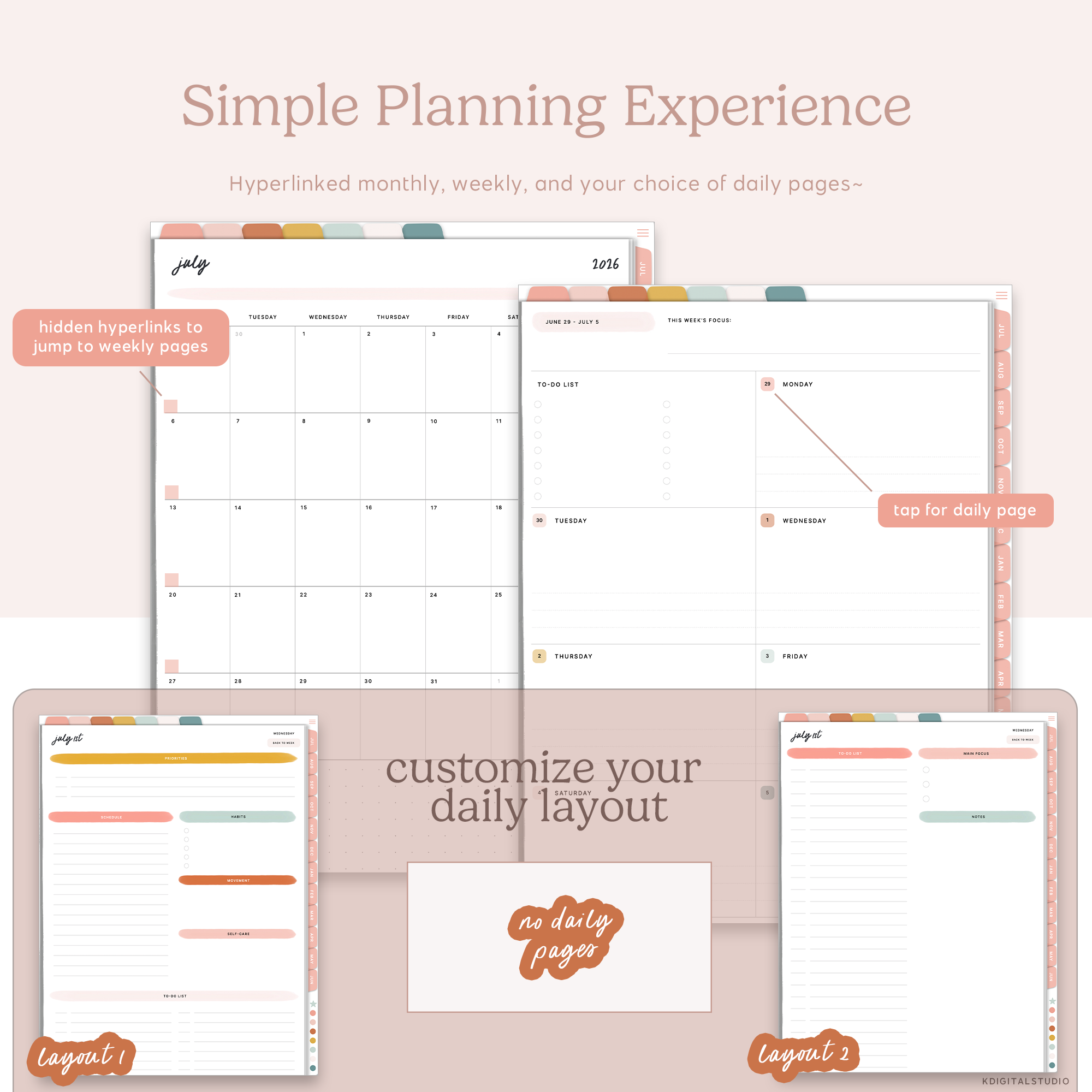 Mid-Year Everything Planner in Portrait (2026-2027) KDigitalStudio