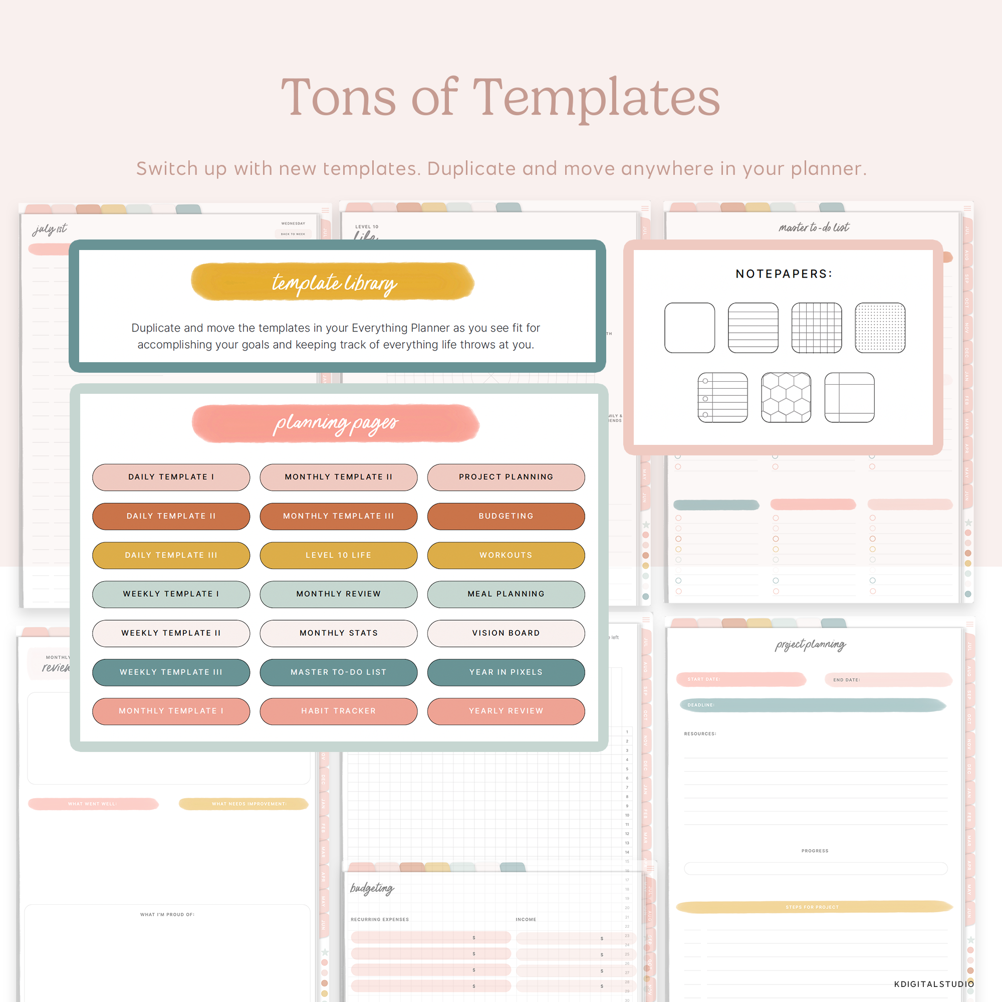 Mid-Year Everything Planner in Portrait (2026-2027) KDigitalStudio