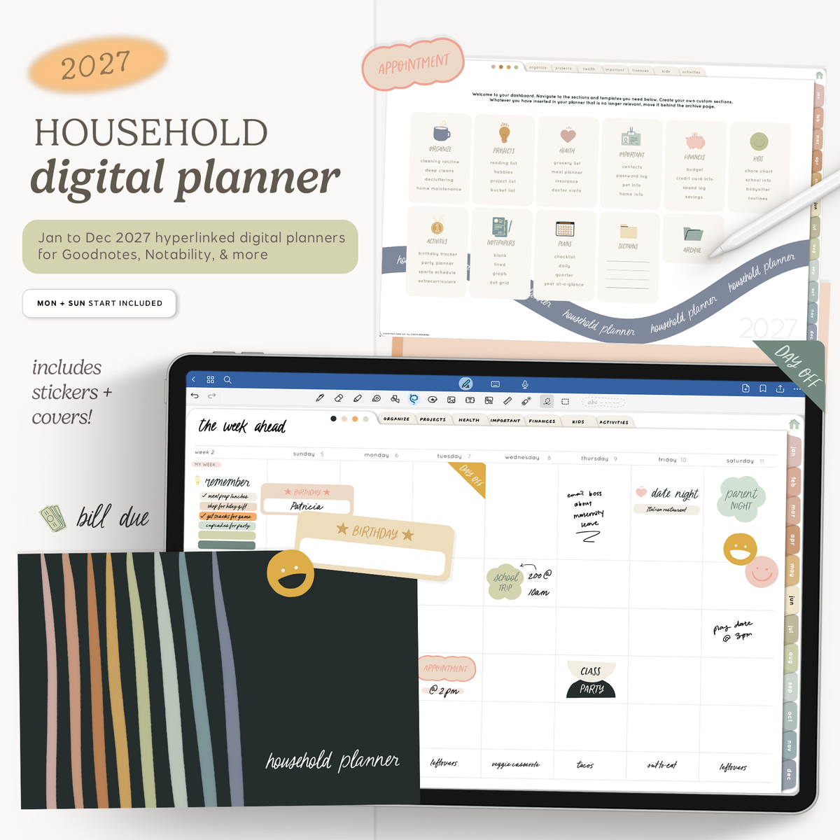 2027 Household Digital Planner KDigitalStudio