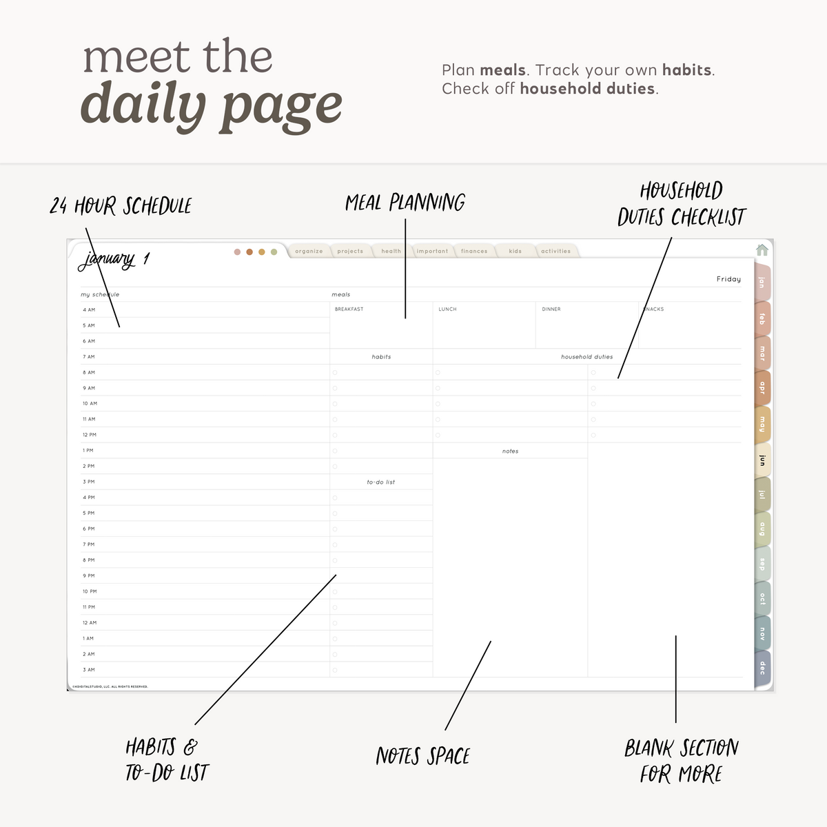 2027 Household Digital Planner KDigitalStudio