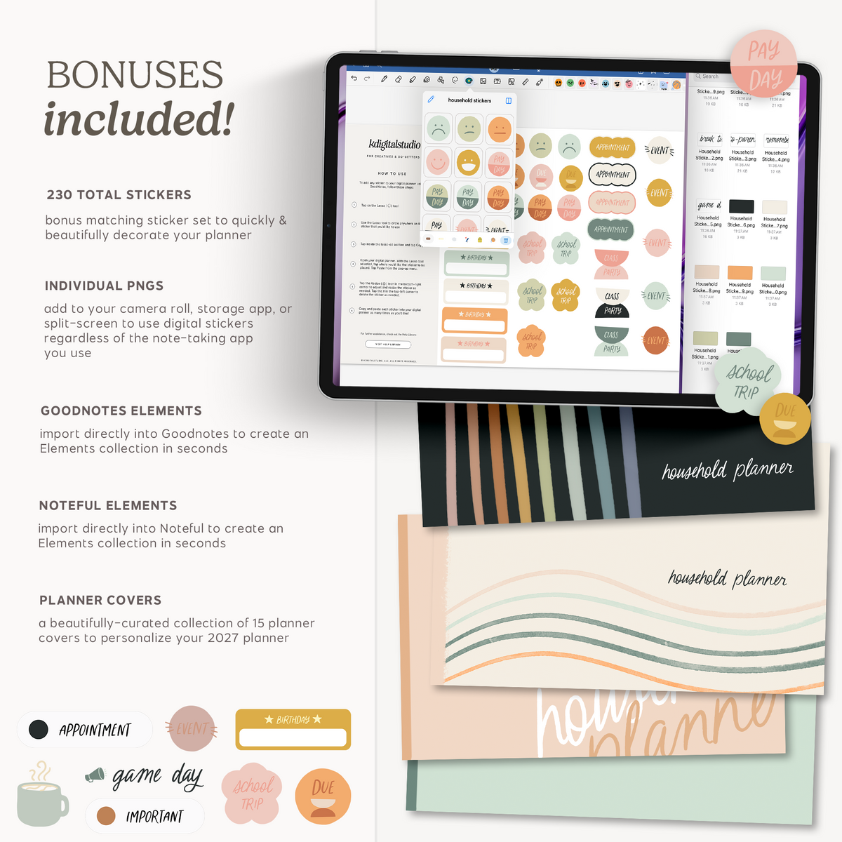 2027 Household Digital Planner KDigitalStudio