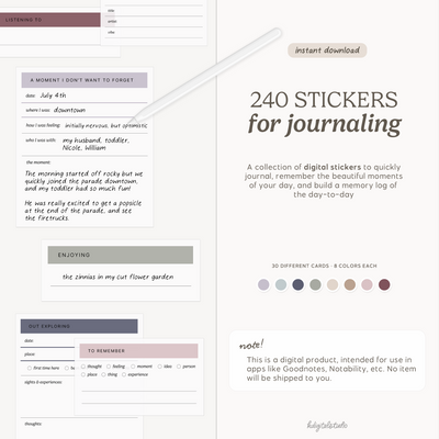 Journal Cards Digital Stickers KDigitalStudio