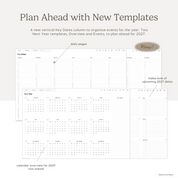 Calendar template with key dates and next year planning for 2027