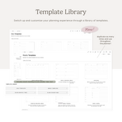 Template library with various planning templates included