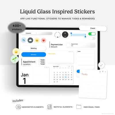 Liquid Glass Inspired Digital Stickers KDigitalStudio