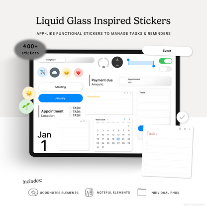 Liquid Glass Inspired Digital Stickers