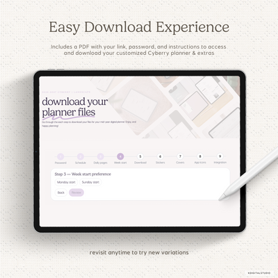 Cyberry Mid-Year Digital Planner in Landscape (2027-2027) KDigitalStudio