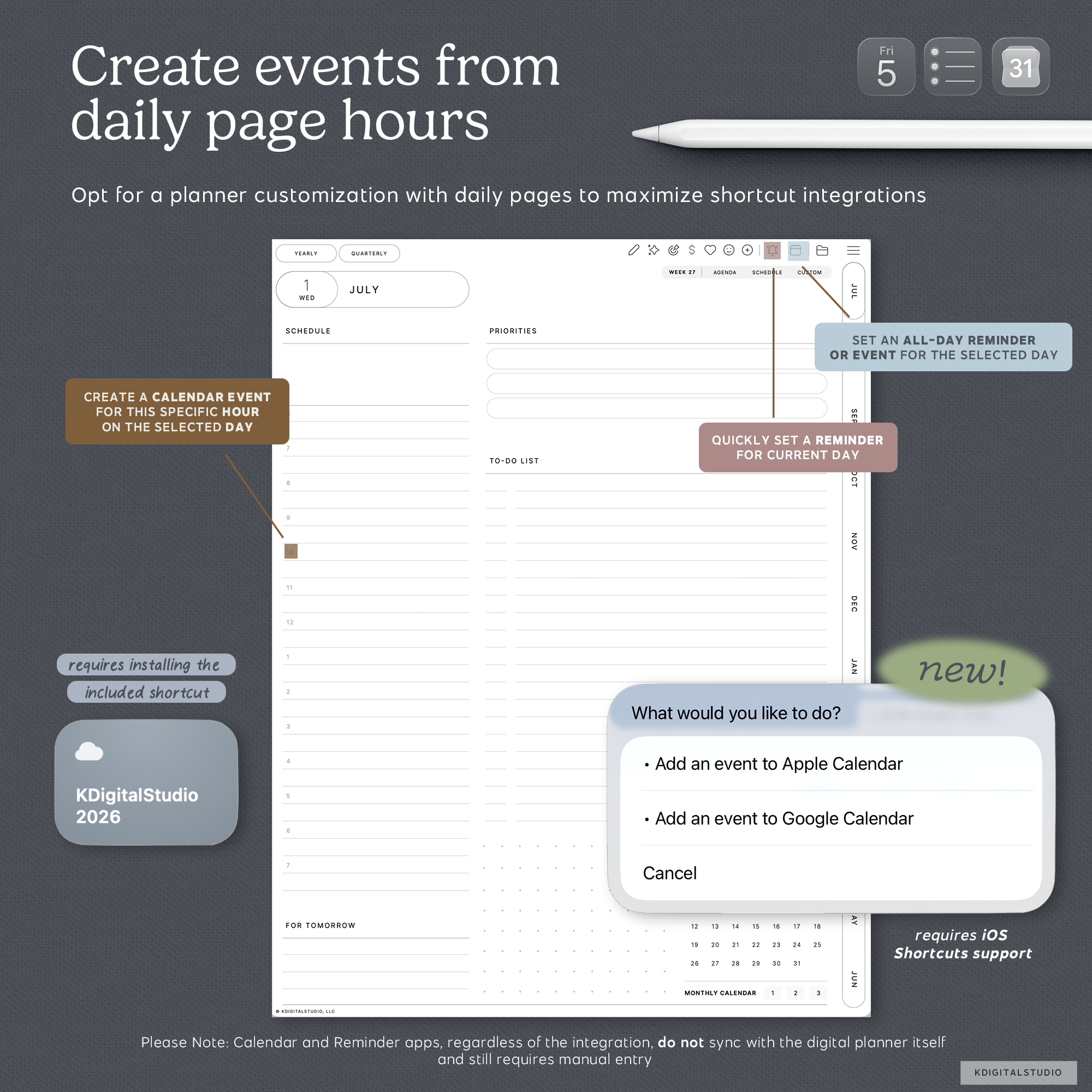 Cyberry Mid-Year Digital Planner in Portrait (2026-2027) KDigitalStudio