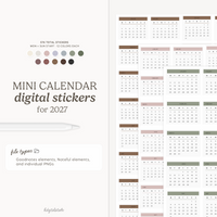 2027 Mini Calendars Digital Stickers
