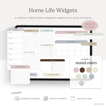 Home Life Widgets in Muted