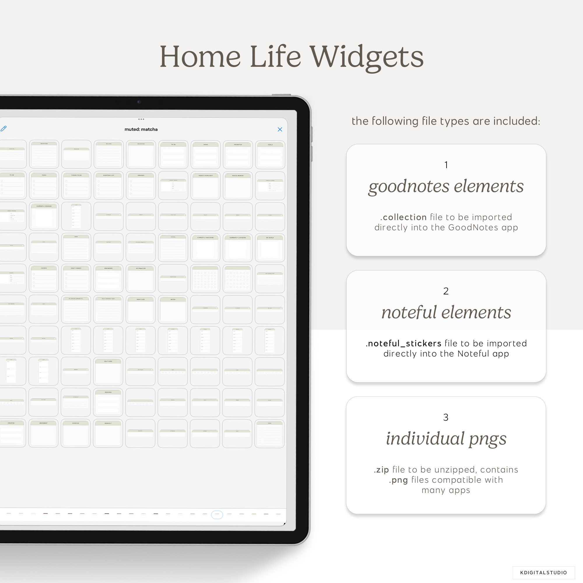 Home Life Widgets in Muted