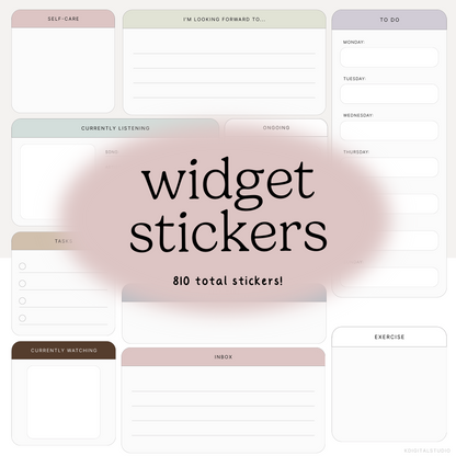 widget stickers are perfect for digital planning