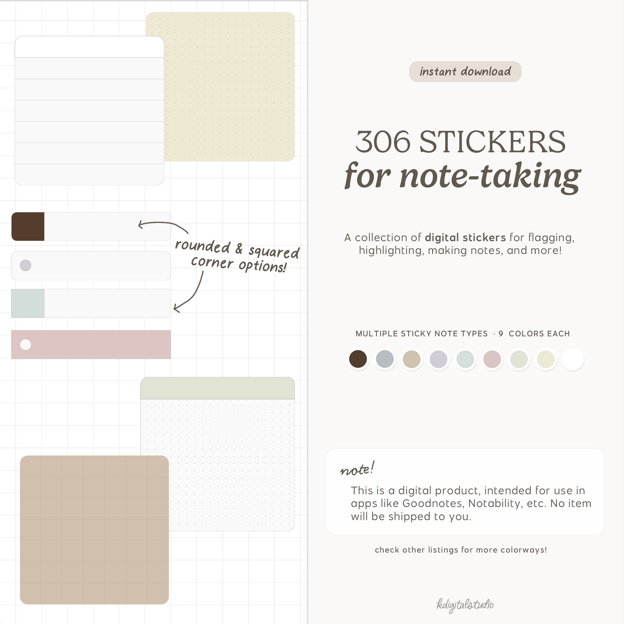 Sticky Notes, Flags, and Tags (Muted) KDigitalStudio