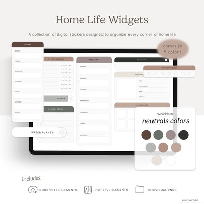 Home Life Widgets in Neutrals KDigitalStudio