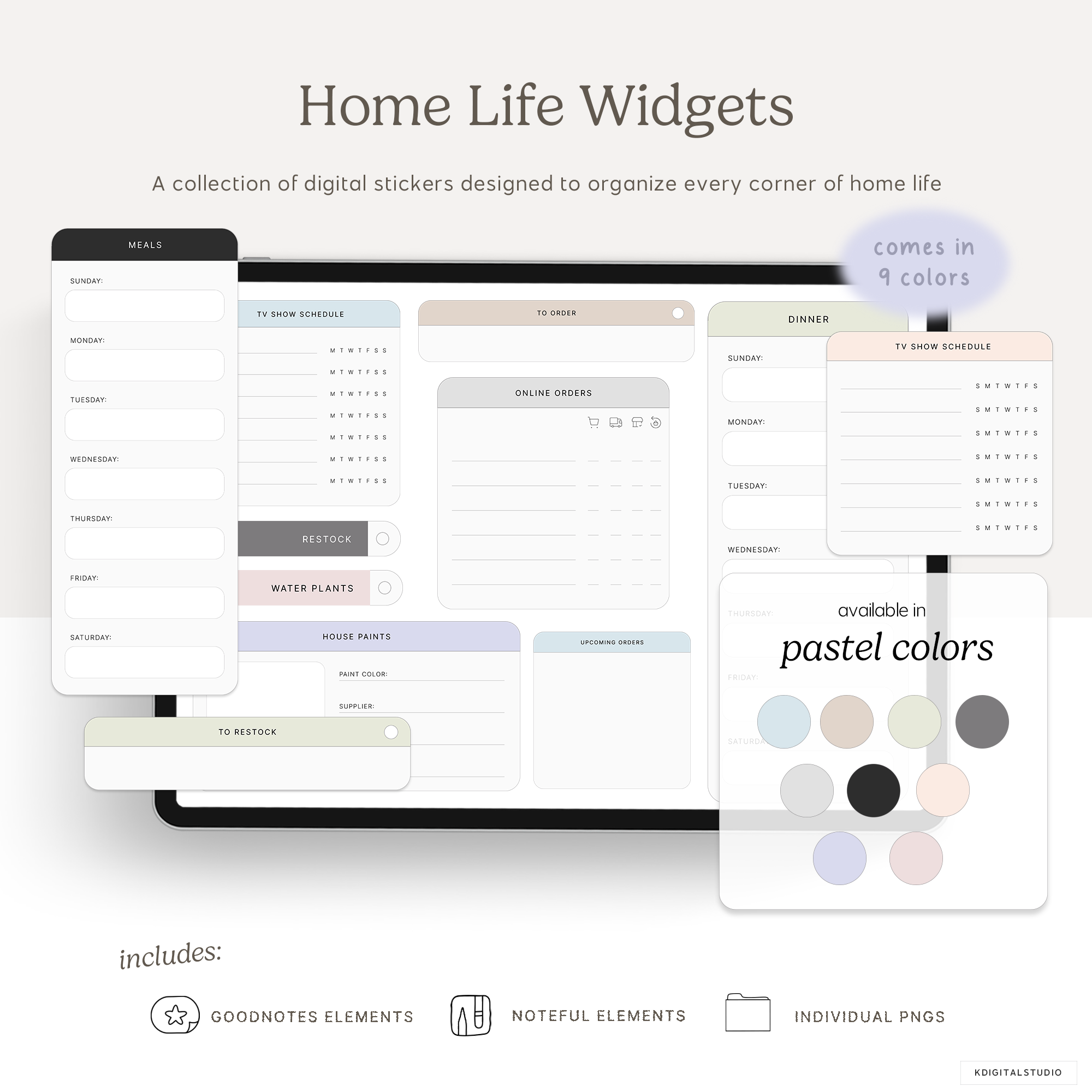 Home Life Widgets in Pastels