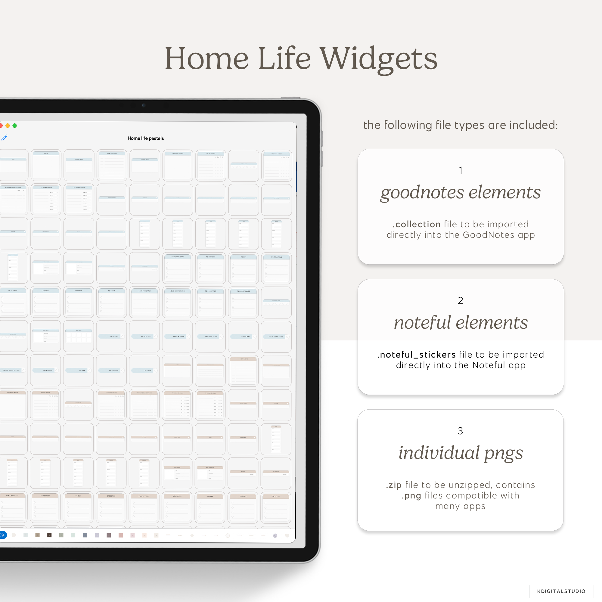 Home Life Widgets in Pastels