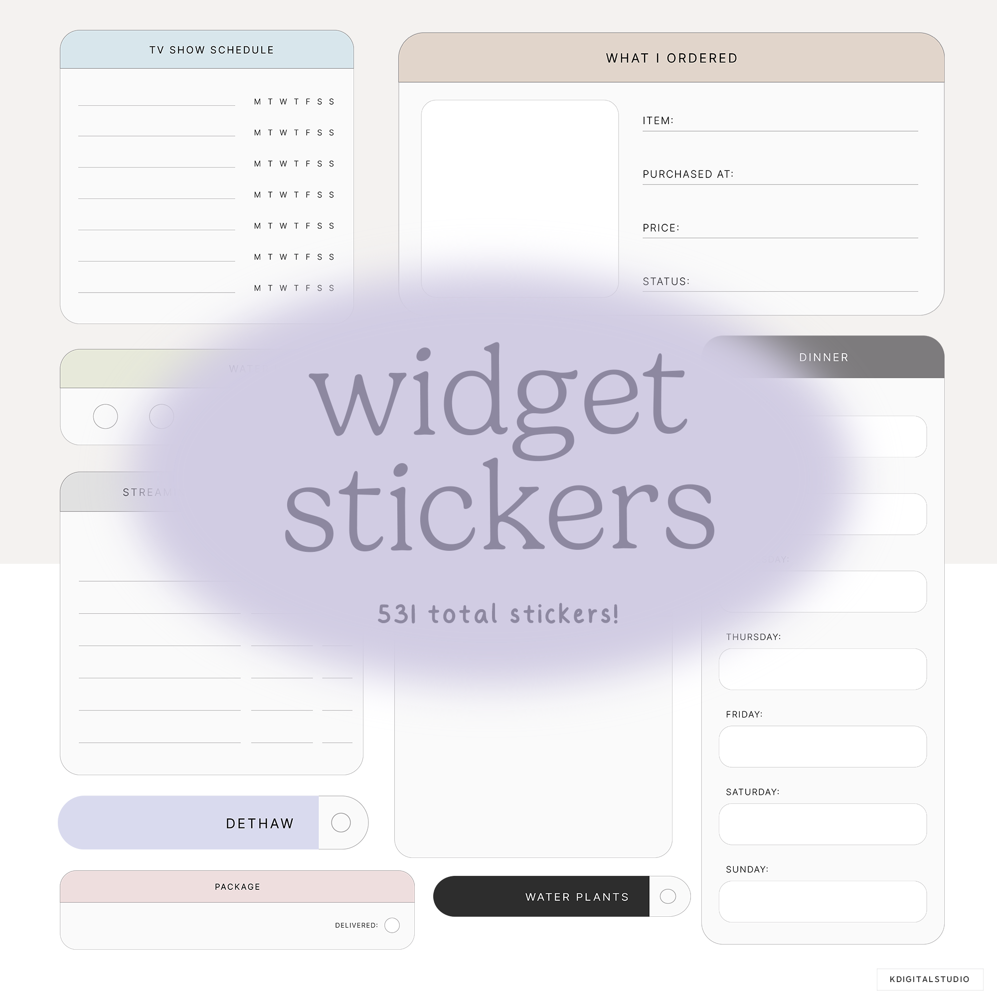 Home Life Widgets in Pastels