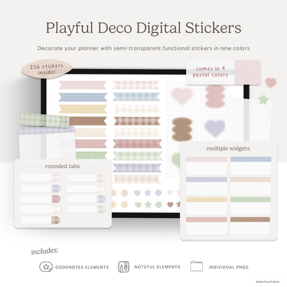 Playful Deco Digital Stickers