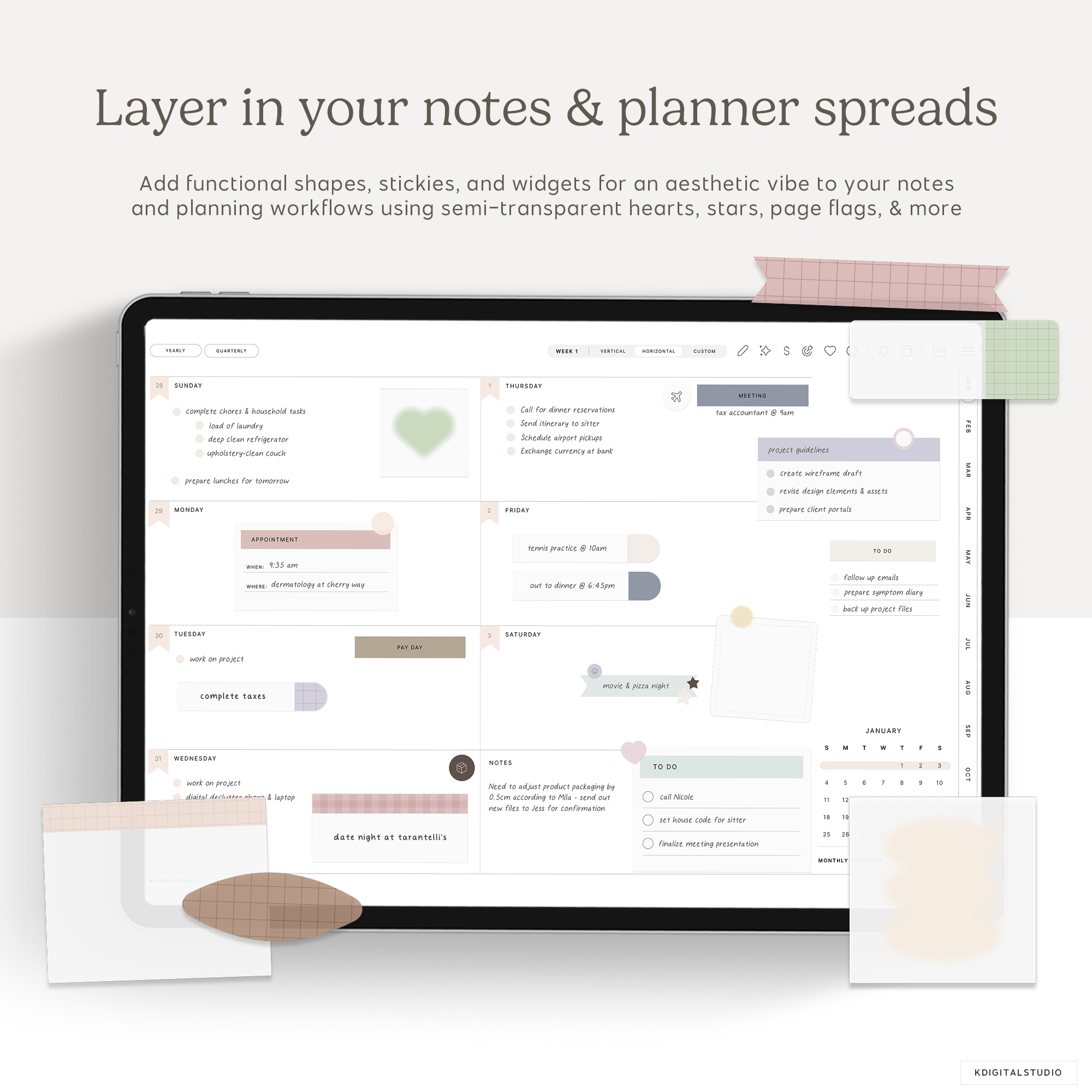 Playful Deco Digital Stickers