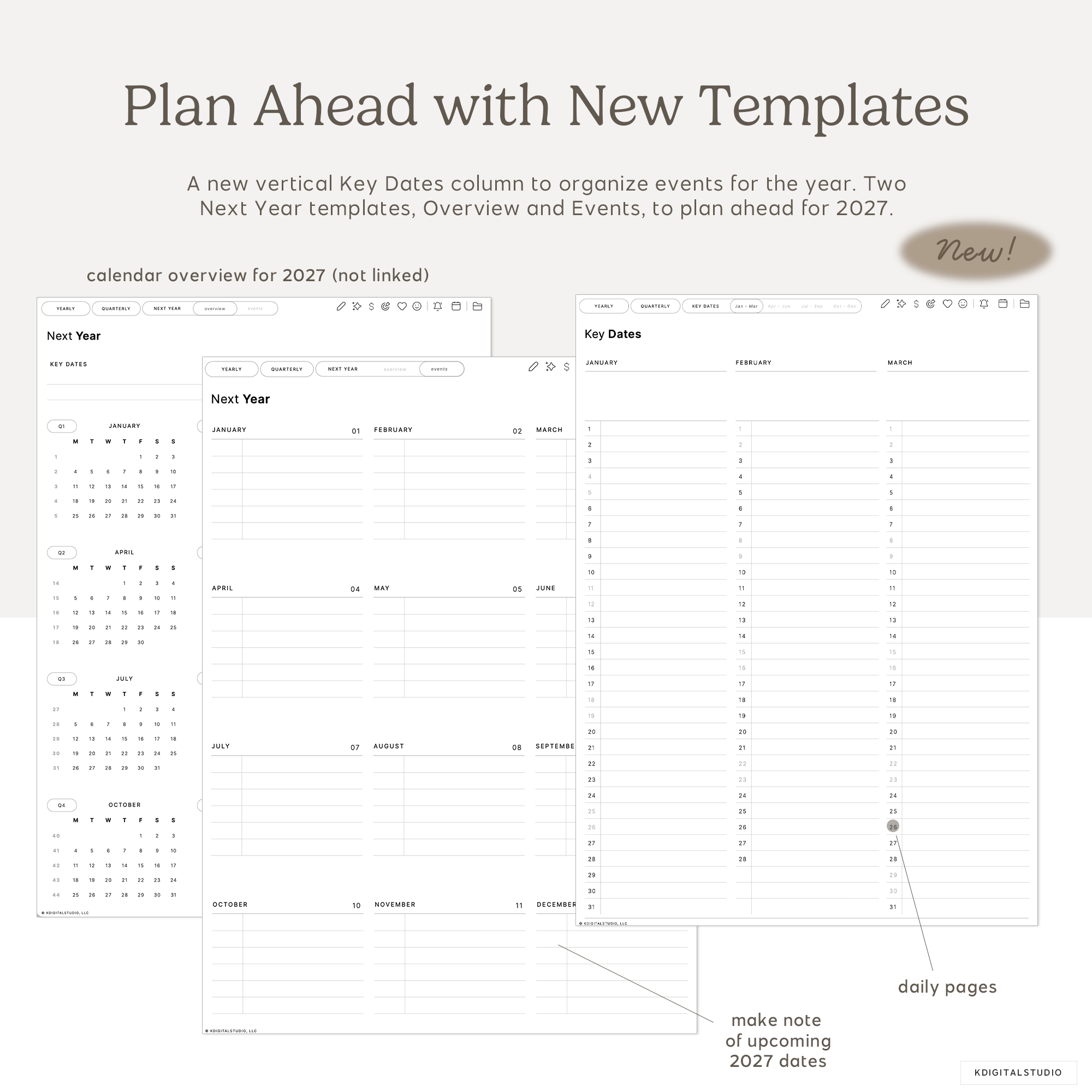 Cyberry 2026 Digital Planner in Portrait
