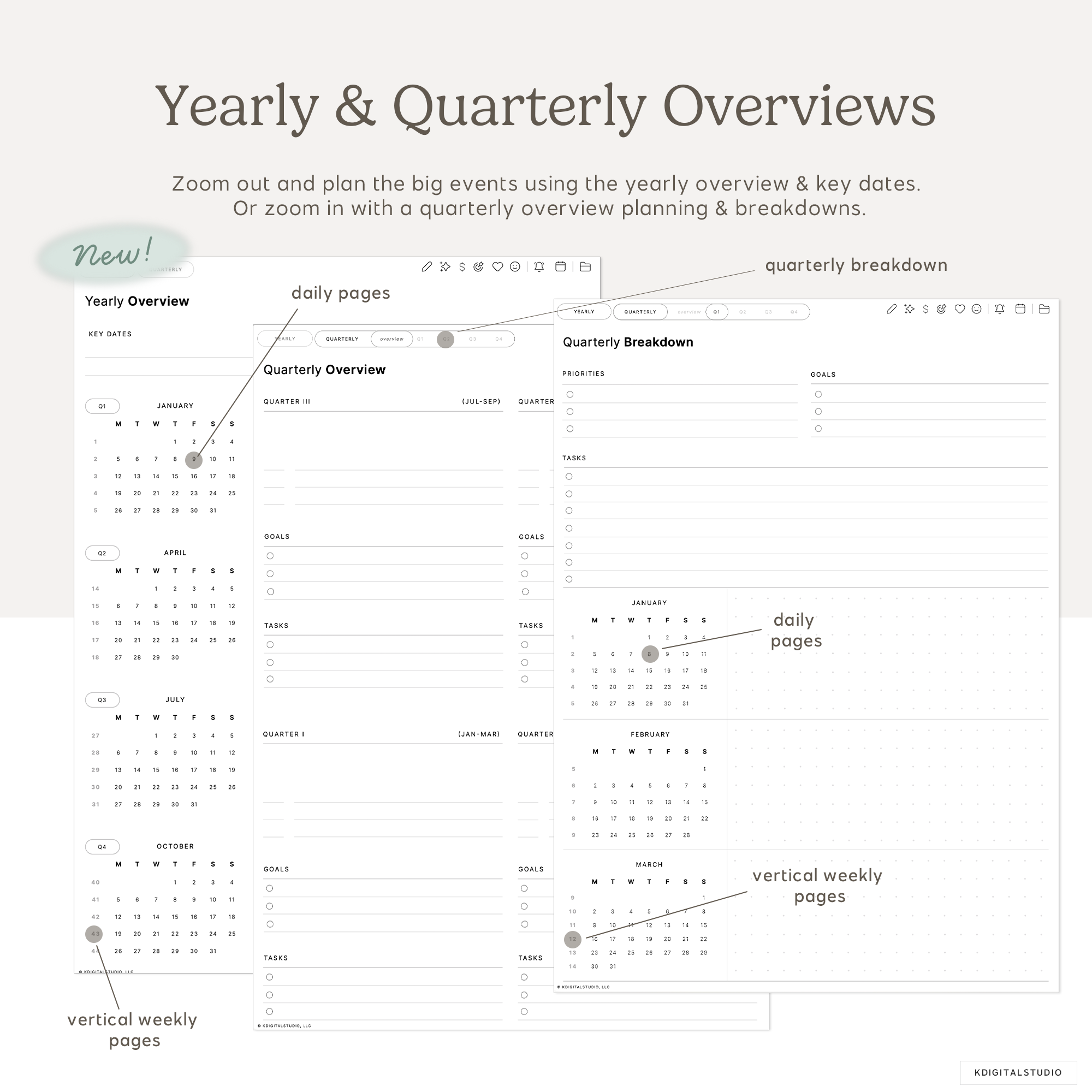 Cyberry 2026 Digital Planner in Portrait