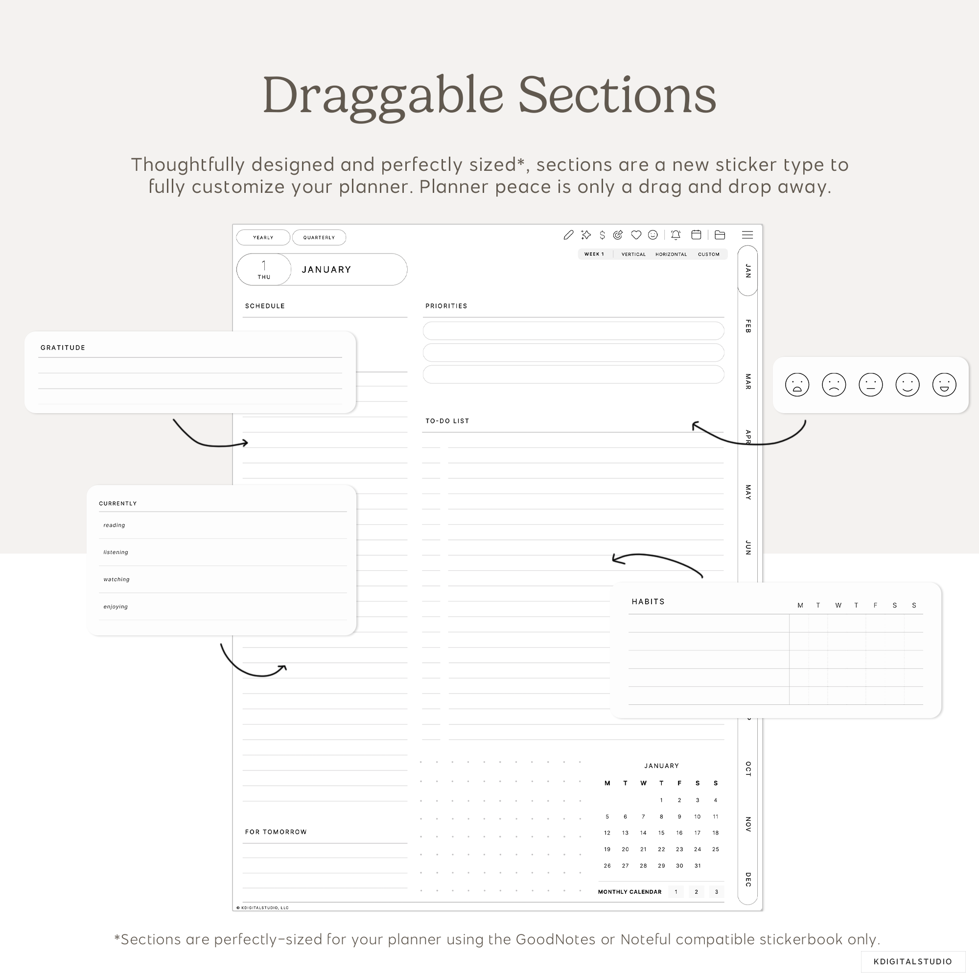 Cyberry 2026 Digital Planner in Portrait
