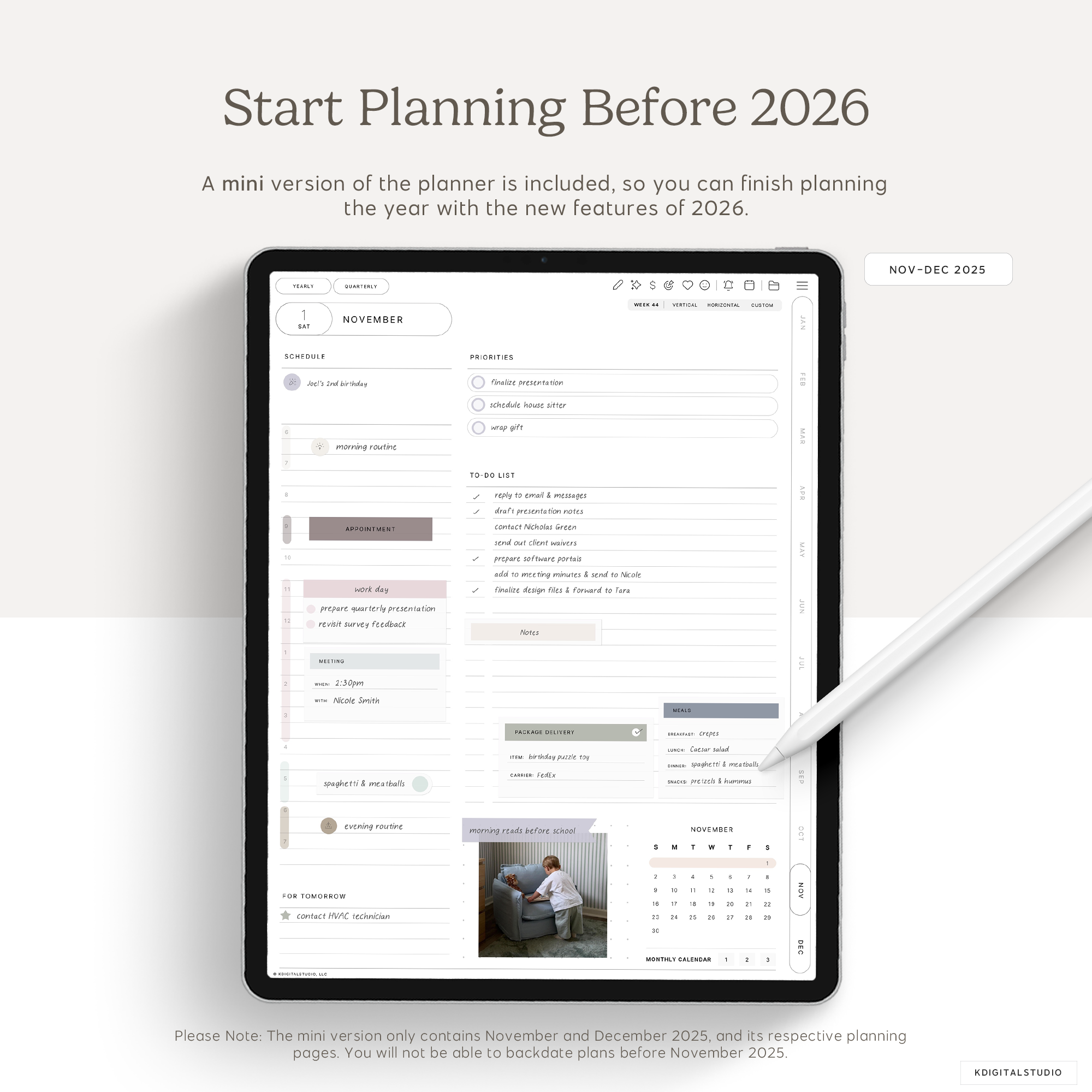 Cyberry 2026 Digital Planner in Portrait