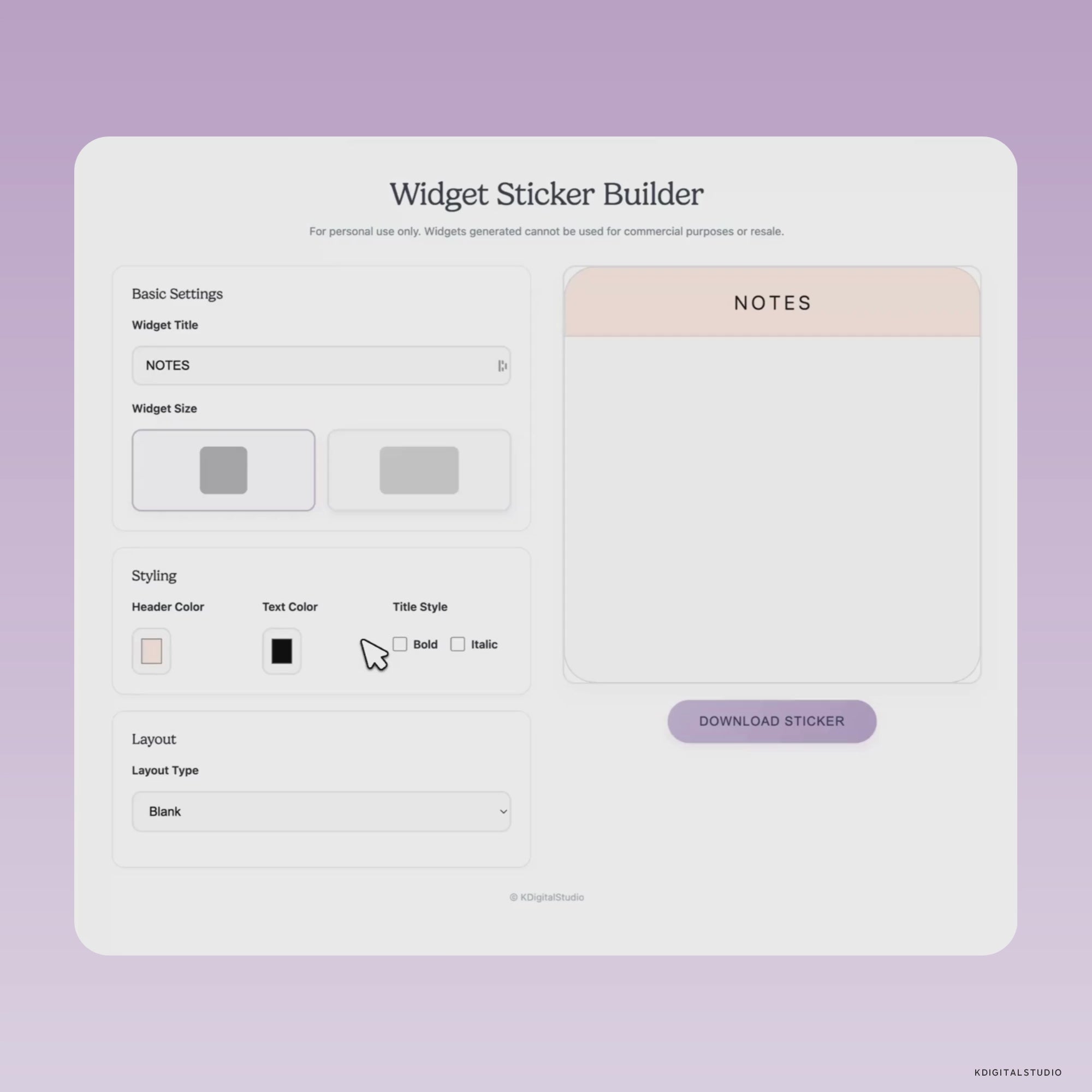 Load video: Interactive Widget Builder