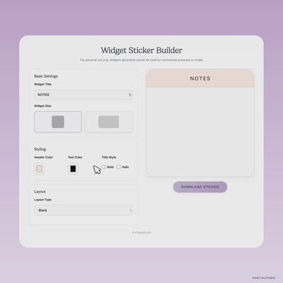 Interactive Widget Builder