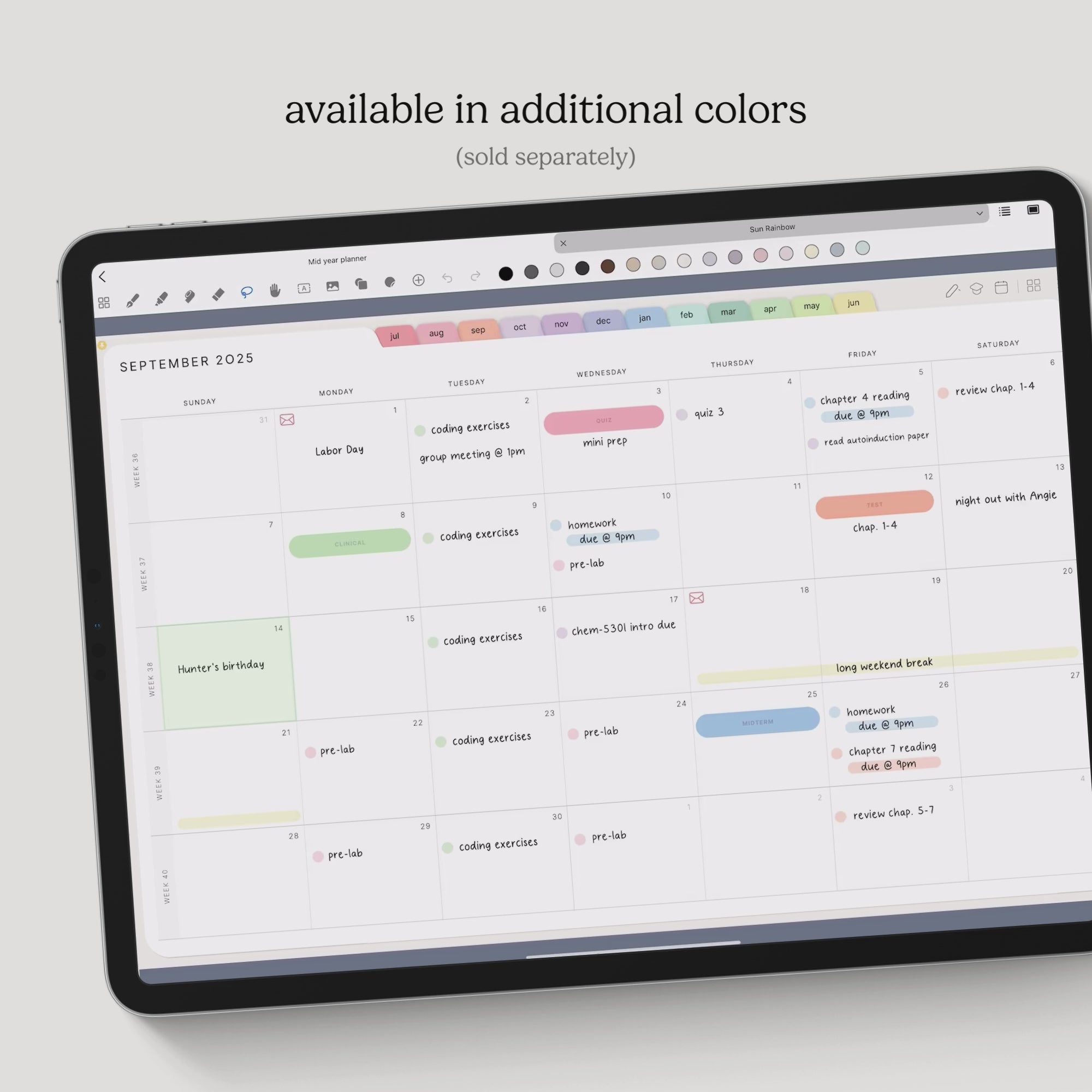 Cargar video: Academic Icons &amp; Labels (Retro Rainbow) Digital Stickers