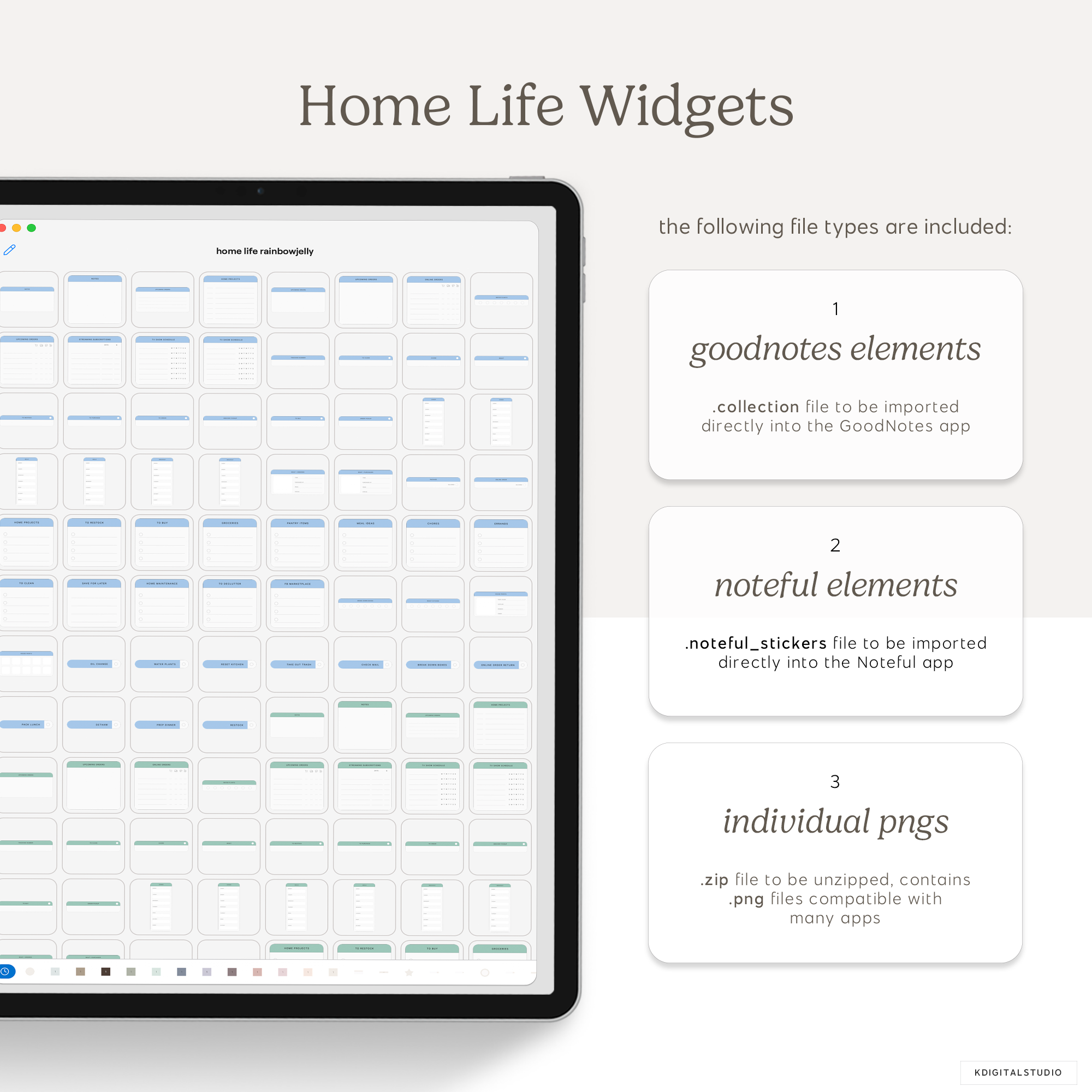Home Life Widgets in Rainbow Jelly