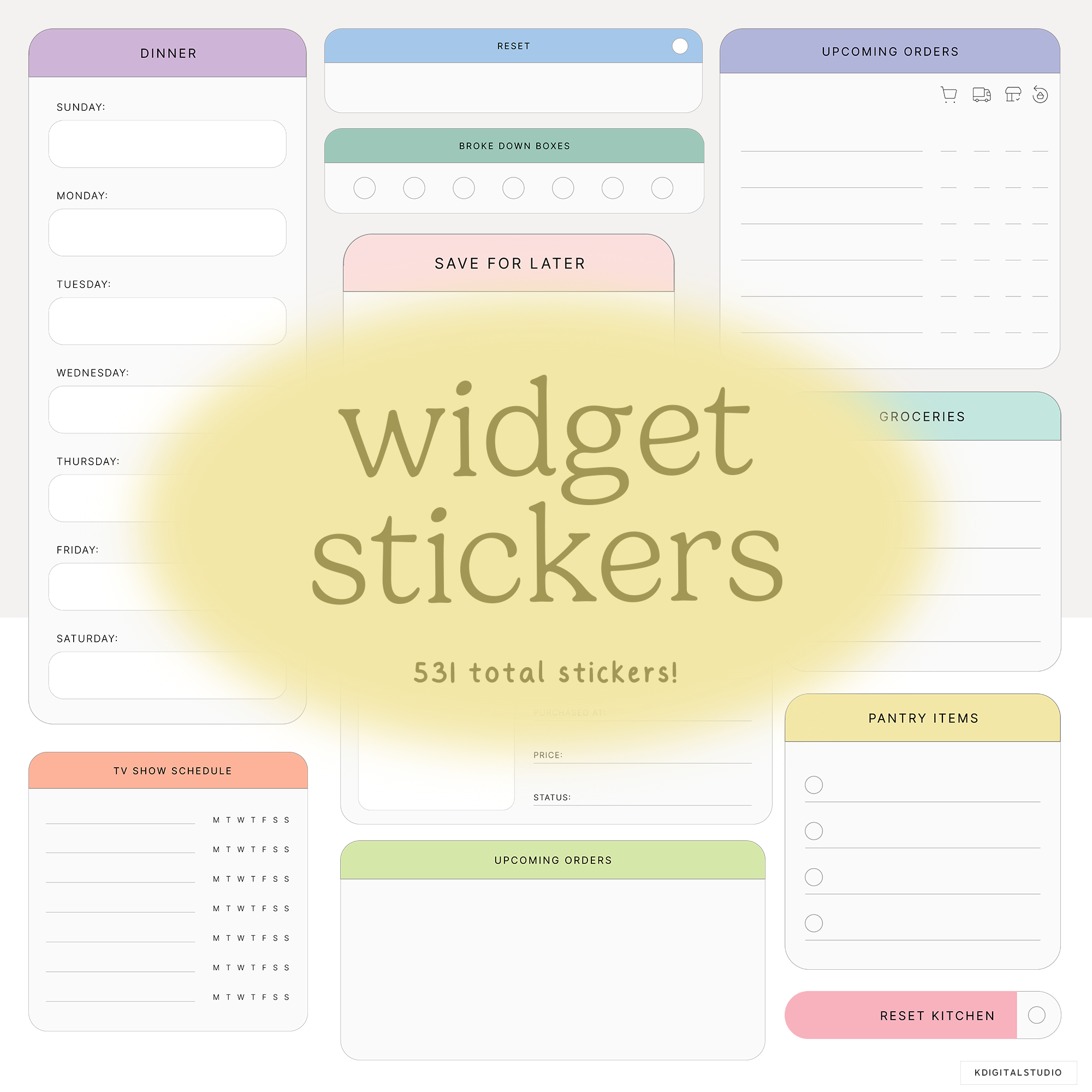 Home Life Widgets in Rainbow Jelly