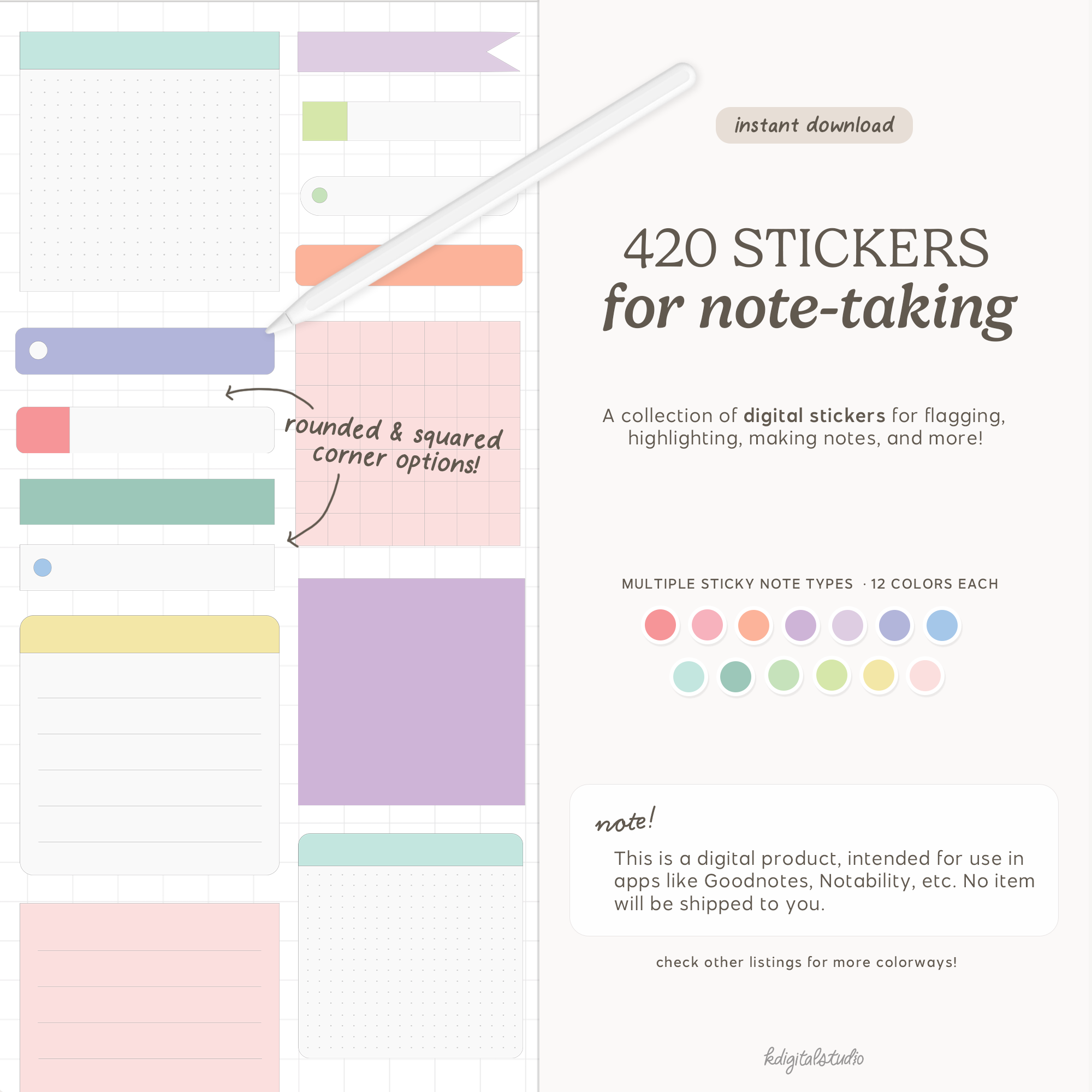 Sticky Notes, Flags, and Tags (Rainbow Jelly) KDigitalStudio