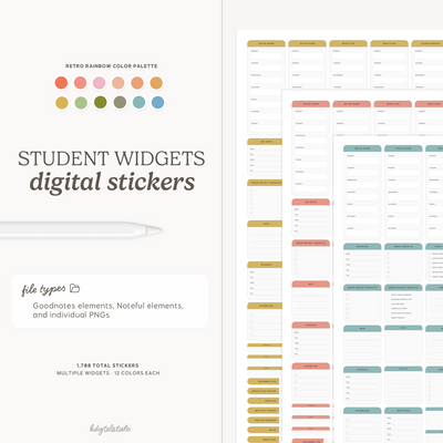 Student Widgets in Retro Rainbow KDigitalStudio