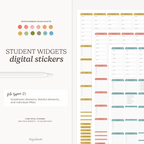 Student Widgets in Retro Rainbow