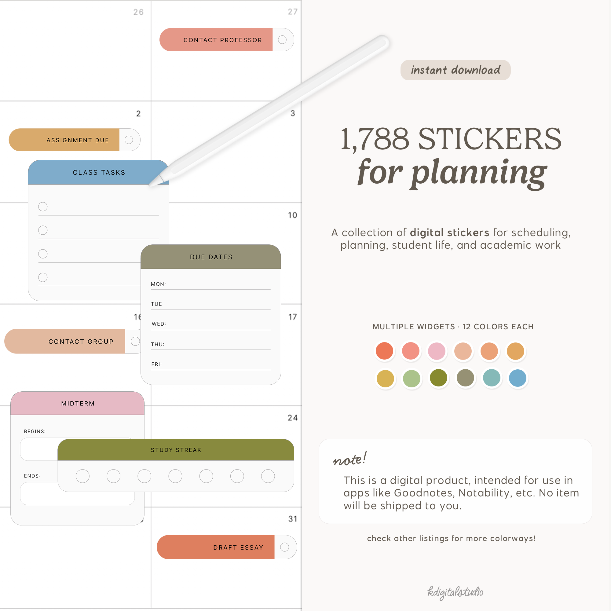 Student Widgets in Retro Rainbow KDigitalStudio