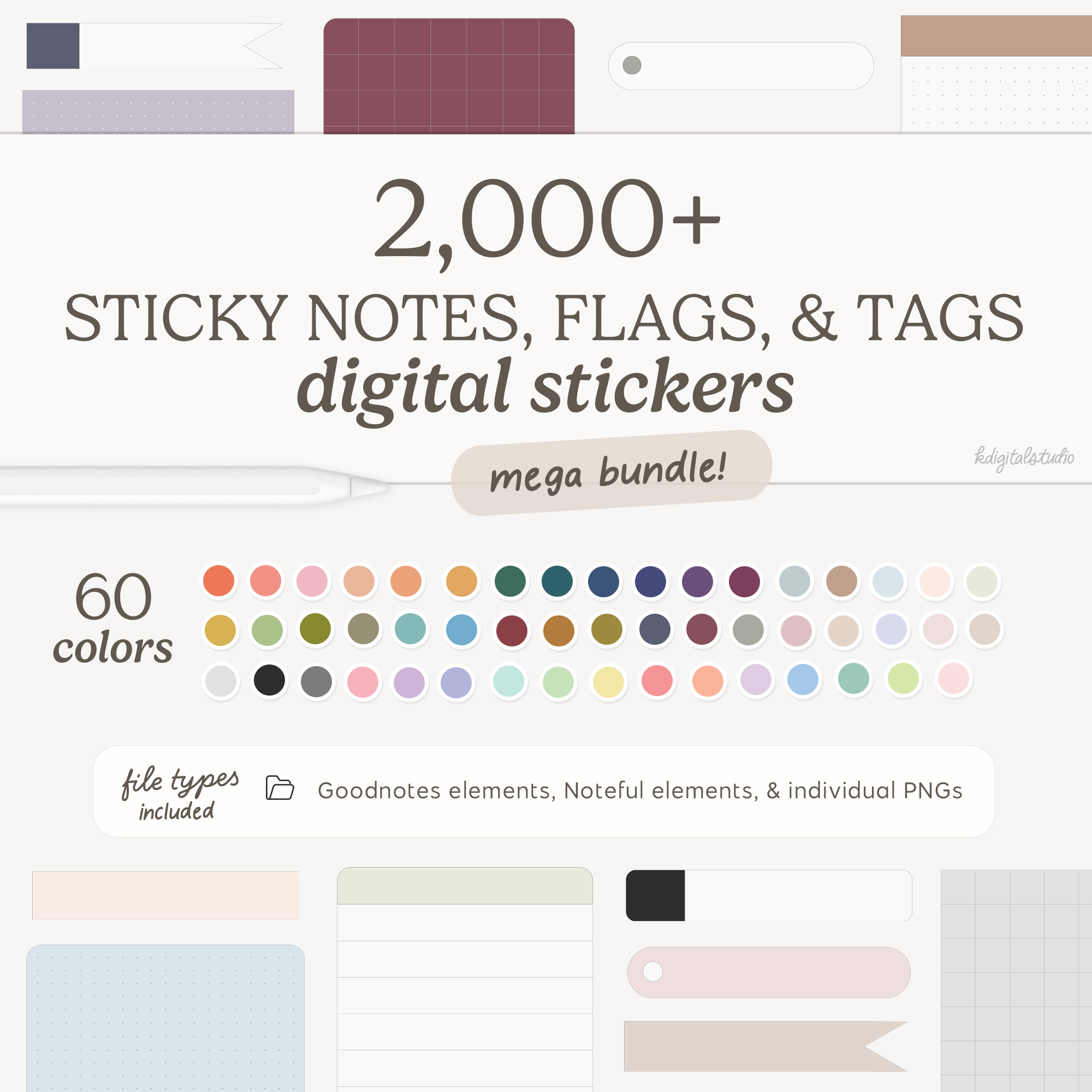 Sticky Notes, Flags, and Tags Sticker BUNDLE KDigitalStudio